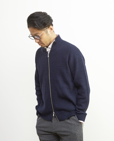 タックリブスタンドZIP / ドライバーズニット 詳細画像 グレー 18