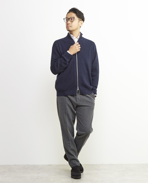 タックリブスタンドZIP / ドライバーズニット 詳細画像 グレー 19