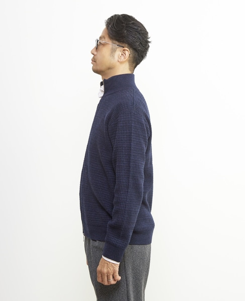 タックリブスタンドZIP / ドライバーズニット 詳細画像 グレー 3