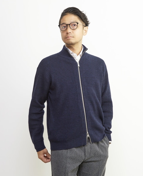 タックリブスタンドZIP / ドライバーズニット 詳細画像 ネイビー 1