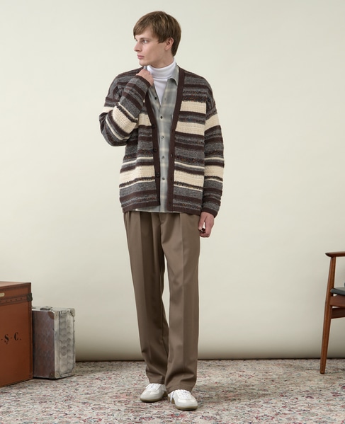 【1978 MEN'S MELROSE】ボーダーカーディガン 1993 詳細画像 ブラウン 10