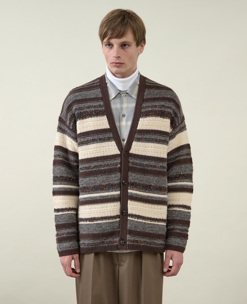 【1978 MEN'S MELROSE】ボーダーカーディガン 1993 詳細画像 ブラウン 3
