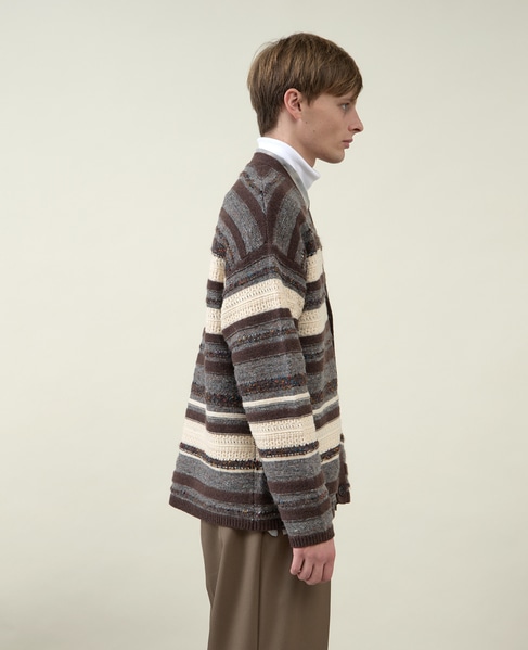 【1978 MEN'S MELROSE】ボーダーカーディガン 1993 詳細画像 ブラウン 6