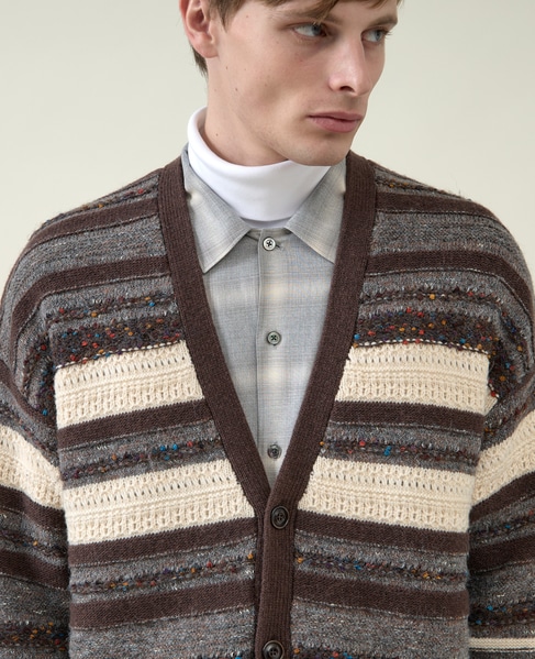 【1978 MEN'S MELROSE】ボーダーカーディガン 1993 詳細画像 ブラウン 7