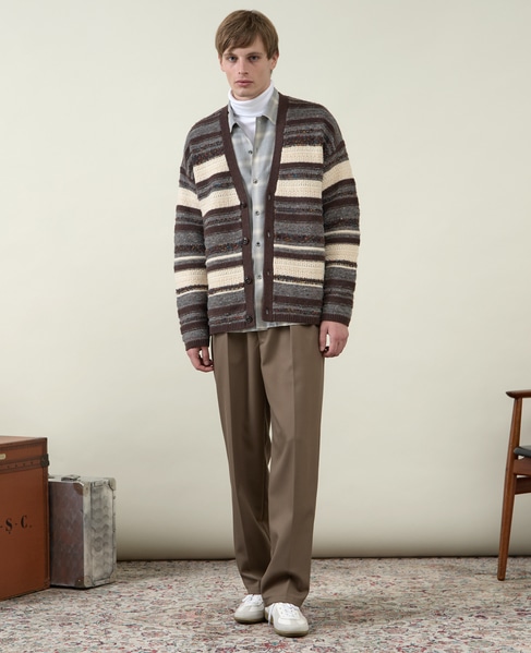 【1978 MEN'S MELROSE】ボーダーカーディガン 1993 詳細画像 ブラウン 9