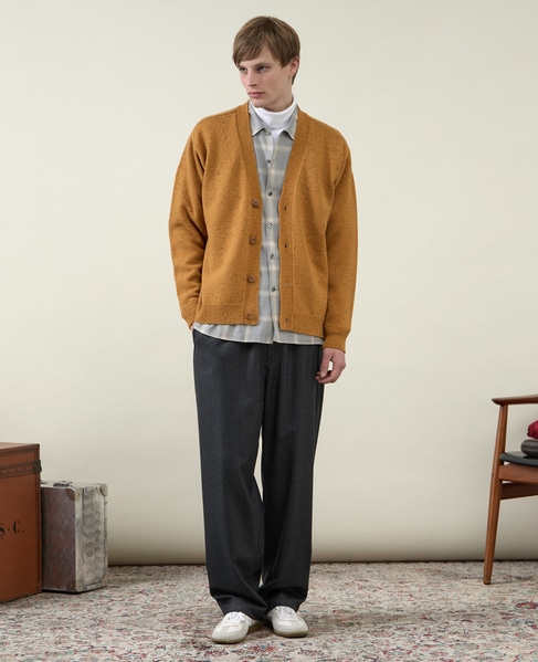 【1978 MEN'S MELROSE】カラーネップカーディガン 詳細画像 マスタード 11