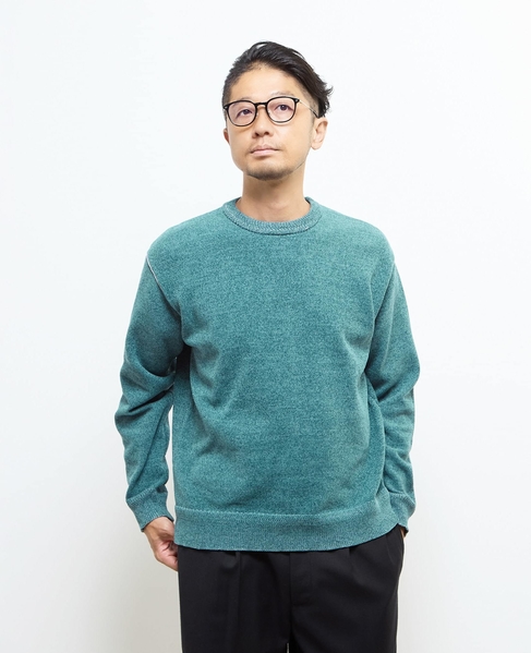 ライトモールクルーネックニット 詳細画像 ブルーグリーン 1