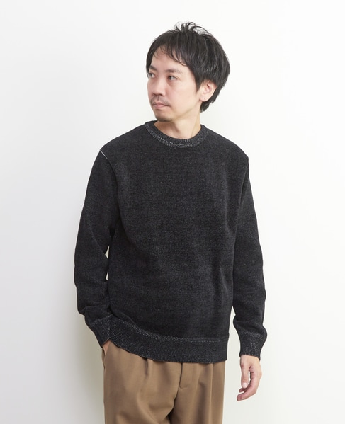 ライトモールクルーネックニット 詳細画像 ブラック 1