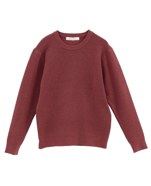 ラムウールライクプレーティングクルーネックニット 詳細画像 アイボリー 10