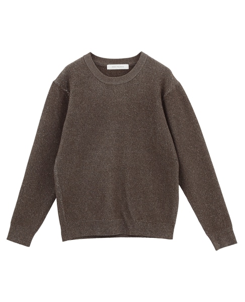 ラムウールライクプレーティングクルーネックニット 詳細画像 アイボリー 12