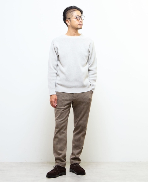 ラムウールライクプレーティングクルーネックニット 詳細画像 アイボリー 20