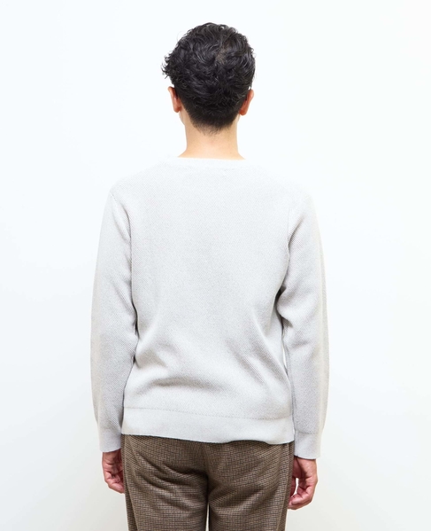 ラムウールライクプレーティングクルーネックニット 詳細画像 アイボリー 4