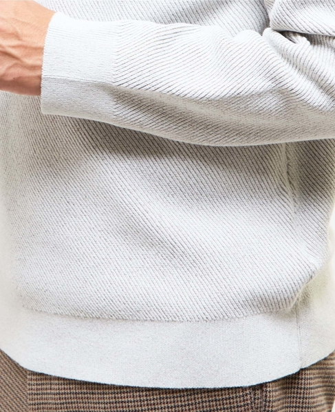 ラムウールライクプレーティングクルーネックニット 詳細画像 アイボリー 7