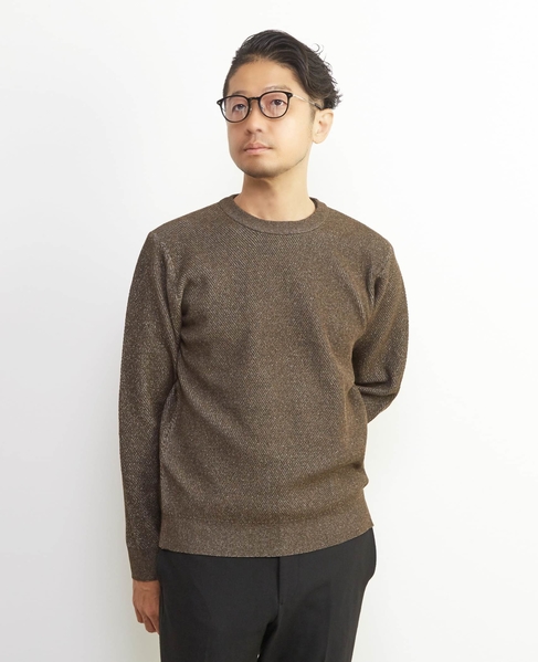 ラムウールライクプレーティングクルーネックニット 詳細画像 レッド 2