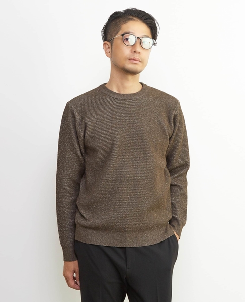 ラムウールライクプレーティングクルーネックニット 詳細画像 レッド 3