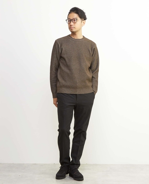 ラムウールライクプレーティングクルーネックニット 詳細画像 レッド 4