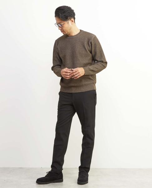 ラムウールライクプレーティングクルーネックニット 詳細画像 レッド 5