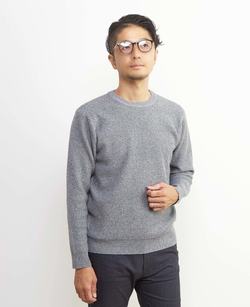 ラムウールライクプレーティングクルーネックニット 詳細画像 レッド 8