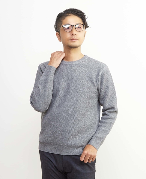 ラムウールライクプレーティングクルーネックニット 詳細画像 レッド 9