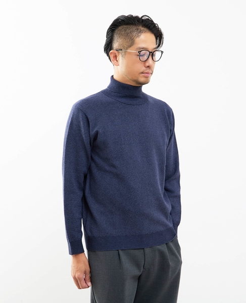 プレーティングカノコタートルネックニット | ウォッシャブル 詳細画像 ブラウン 26