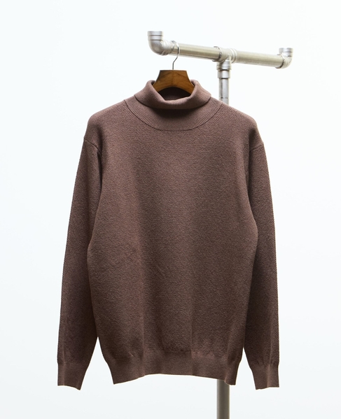 プレーティングカノコタートルネックニット | ウォッシャブル 詳細画像 ブラウン 8