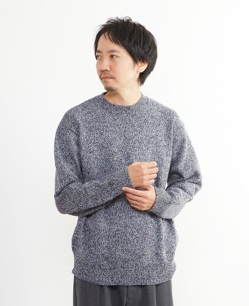 ミックスカラークルーネックニット 詳細画像 ブルー 12