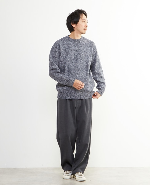 ミックスカラークルーネックニット 詳細画像 ブルー 14