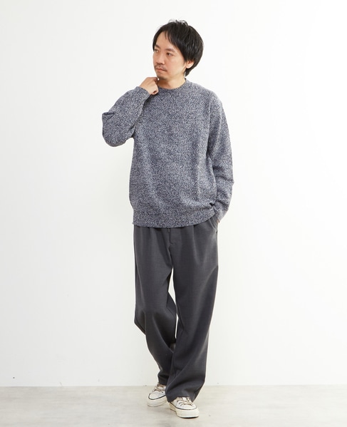 ミックスカラークルーネックニット 詳細画像 ブルー 15