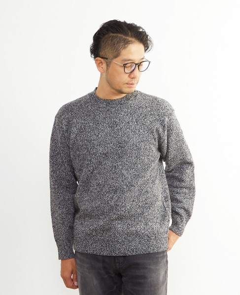 ミックスカラークルーネックニット 詳細画像 ブルー 16