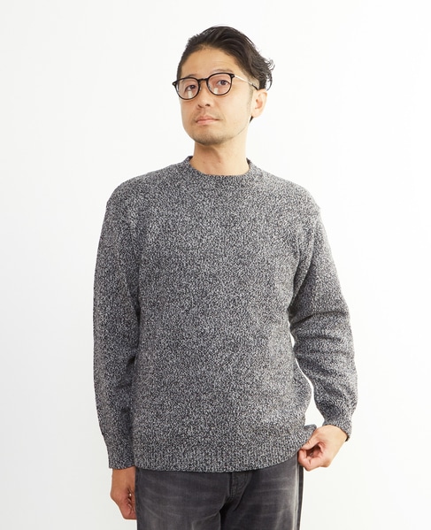 ミックスカラークルーネックニット 詳細画像 ブルー 17