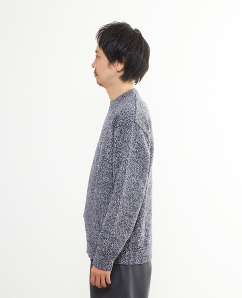 ミックスカラークルーネックニット 詳細画像 ブルー 3