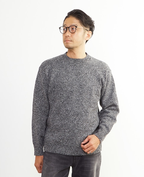 ミックスカラークルーネックニット 詳細画像 グレー 1