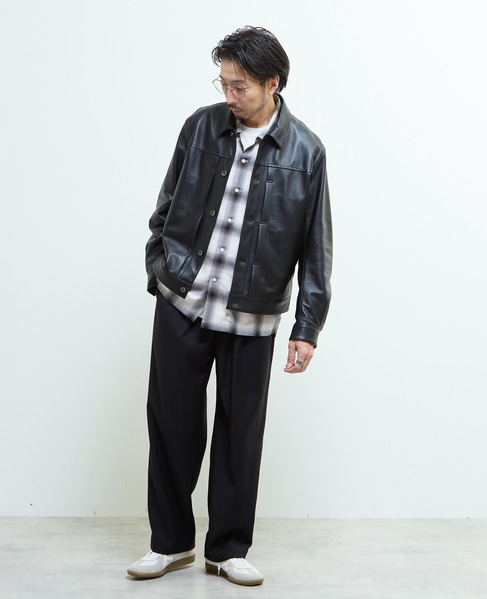 シープナッパレザー /トラッカーズジャケット 詳細画像 ブラック 17