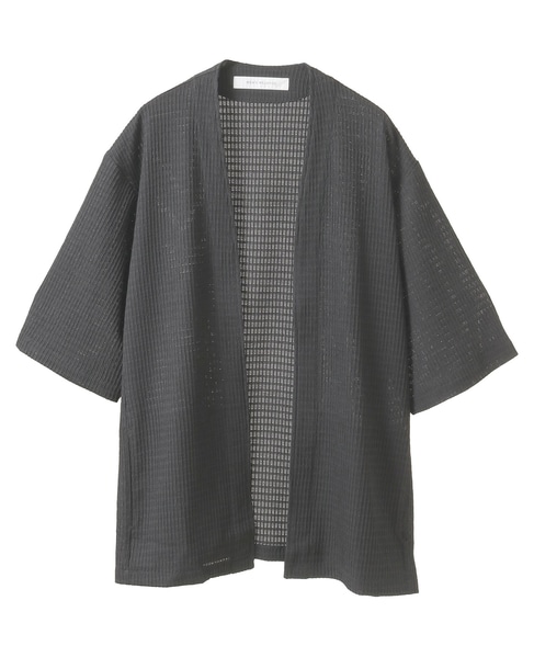 テクスチャーメッシュハーフスリーブカーディガン 詳細画像 ブラウン 13