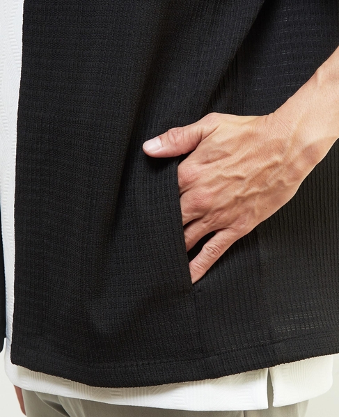 テクスチャーメッシュハーフスリーブカーディガン 詳細画像 ブラウン 7