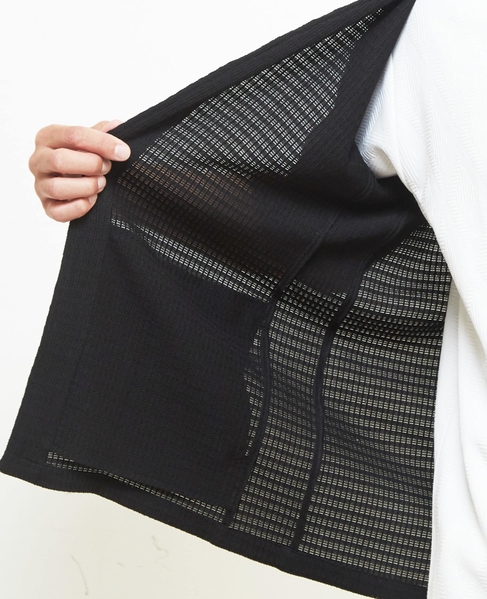 テクスチャーメッシュハーフスリーブカーディガン 詳細画像 ブラウン 8