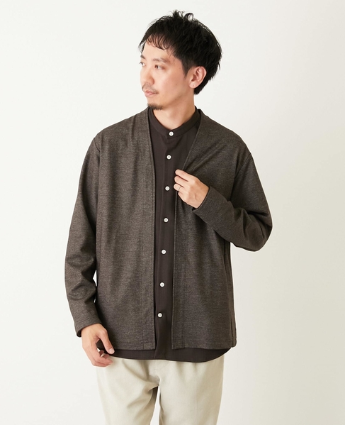 バランサーキュラー/ツイル | ボタンレスカーディガン 詳細画像 ブラウン 15
