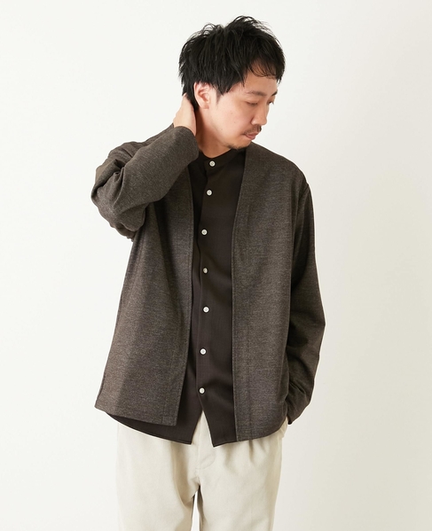 バランサーキュラー/ツイル | ボタンレスカーディガン 詳細画像 ブラウン 16