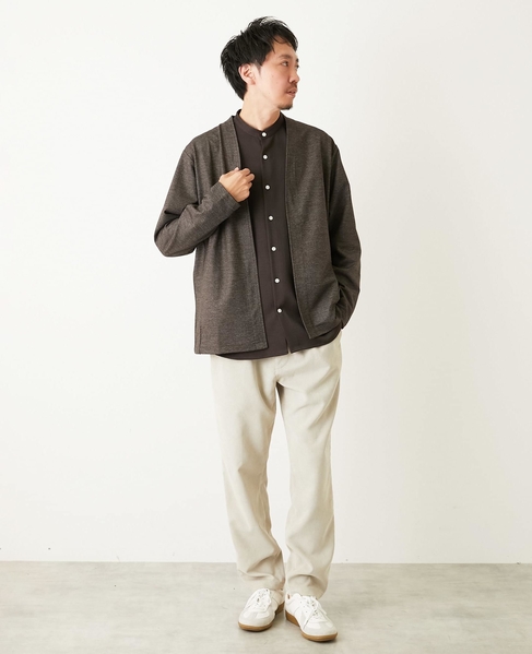 バランサーキュラー/ツイル | ボタンレスカーディガン 詳細画像 ブラウン 17