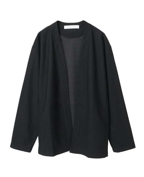 バランサーキュラー/ツイル | ボタンレスカーディガン 詳細画像 ブラック 2