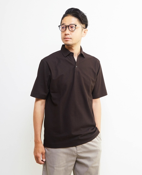 カルキュロメッシュスッキパーポロシャツ 詳細画像 ブラウン 1
