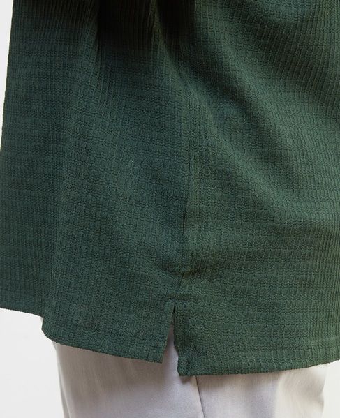 テクスチャーメッシュスキッパーポロシャツ 詳細画像 ブラウン 7