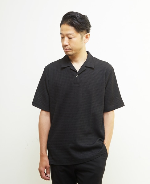 テクスチャーメッシュスキッパーポロシャツ 詳細画像 グリーン 10