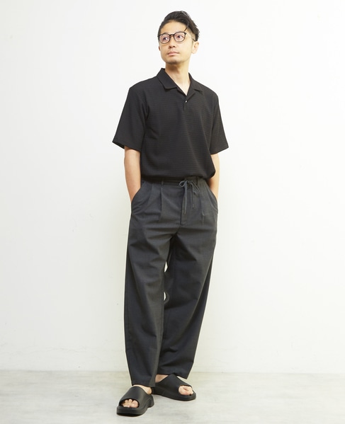 テクスチャーメッシュスキッパーポロシャツ 詳細画像 グリーン 14