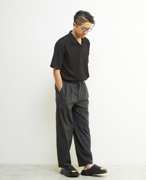 テクスチャーメッシュスキッパーポロシャツ 詳細画像 グリーン 15