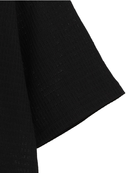 テクスチャーメッシュスキッパーポロシャツ 詳細画像 ブラック 5