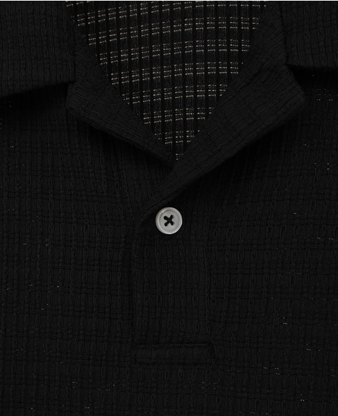 テクスチャーメッシュスキッパーポロシャツ 詳細画像 ブラック 7