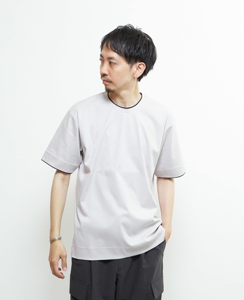 マーセライズドスムースフェイクレイヤードTシャツ 詳細画像 ライトグレー 1