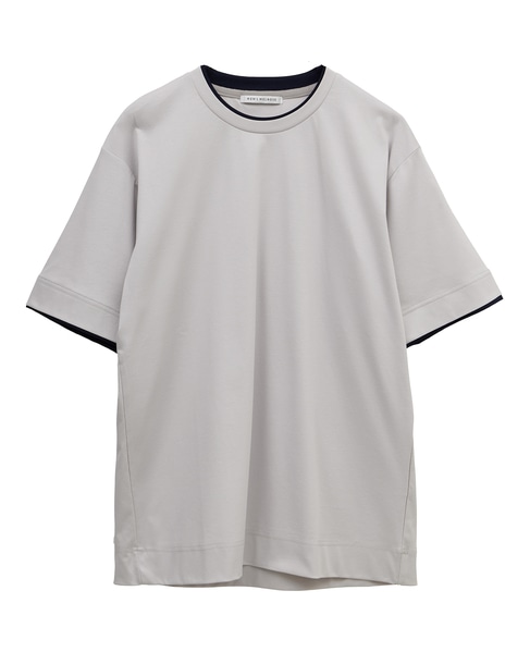 マーセライズドスムースフェイクレイヤードTシャツ 詳細画像 ライトグレー 2