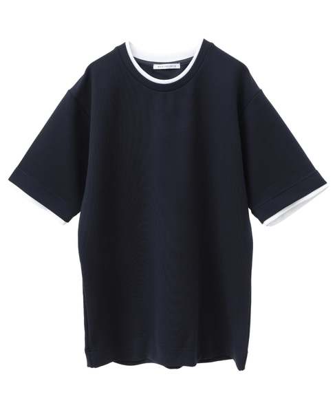 エステルスパンリップルフェイクレイヤードTシャツ 詳細画像 ホワイト 11